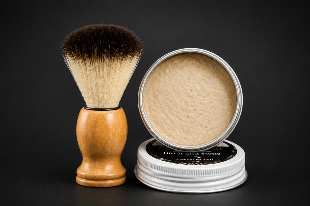 Shaving Bar + Shaving Brush